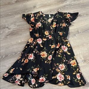 Xhilaration Black Floral Dress